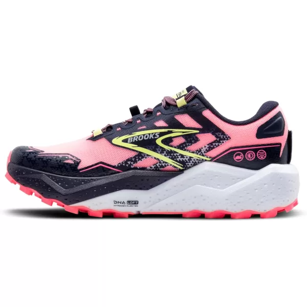 Brooks Womens Caldera 7 Trail Running ShoePinkPeacoatSunny Lime