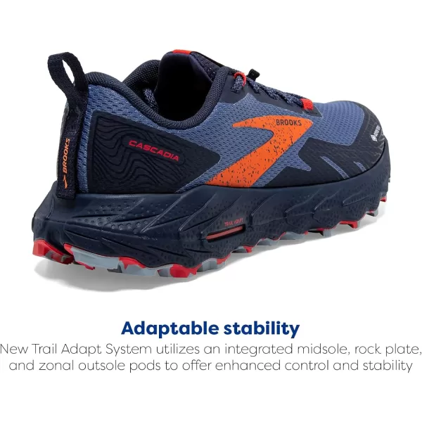 Brooks Womens Cascadia 17 GTX Waterproof Trail Running ShoeNavyBittersweetPeacoat