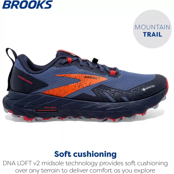 Brooks Womens Cascadia 17 GTX Waterproof Trail Running ShoeNavyBittersweetPeacoat