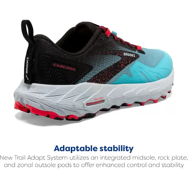 Brooks Womens Cascadia 17 Trail Running ShoeBluefishBlackDiva Pink