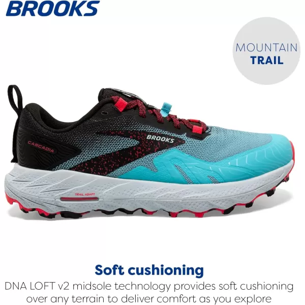 Brooks Womens Cascadia 17 Trail Running ShoeBluefishBlackDiva Pink
