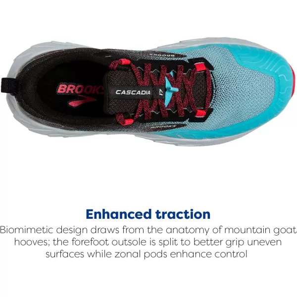 Brooks Womens Cascadia 17 Trail Running ShoeBluefishBlackDiva Pink