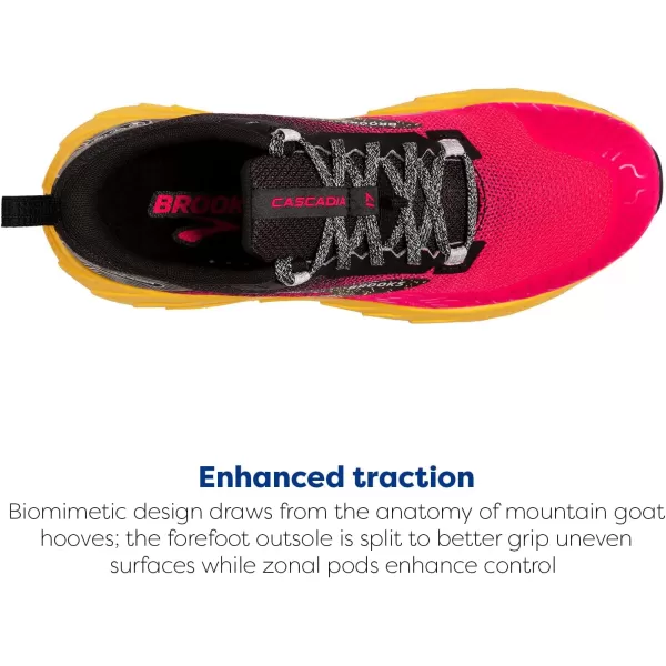 Brooks Womens Cascadia 17 Trail Running ShoeDiva PinkBlackLemon Chrome