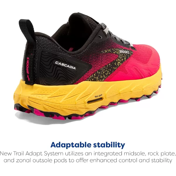 Brooks Womens Cascadia 17 Trail Running ShoeDiva PinkBlackLemon Chrome