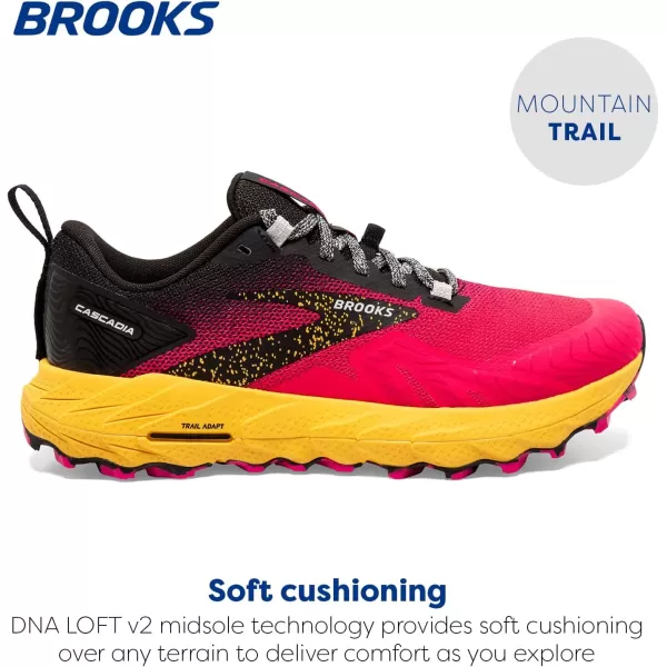 Brooks Womens Cascadia 17 Trail Running ShoeDiva PinkBlackLemon Chrome