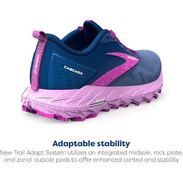 Brooks Womens Cascadia 17 Trail Running ShoeNavyPurpleViolet