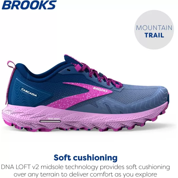 Brooks Womens Cascadia 17 Trail Running ShoeNavyPurpleViolet