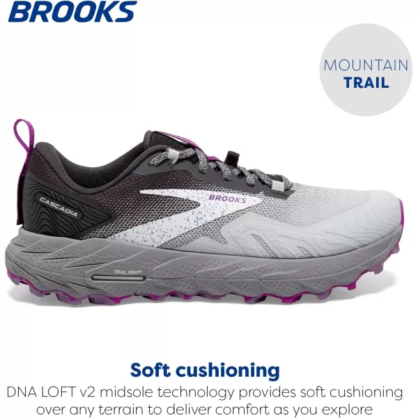 Brooks Womens Cascadia 17 Trail Running ShoeOysterBlackened PearlPurple