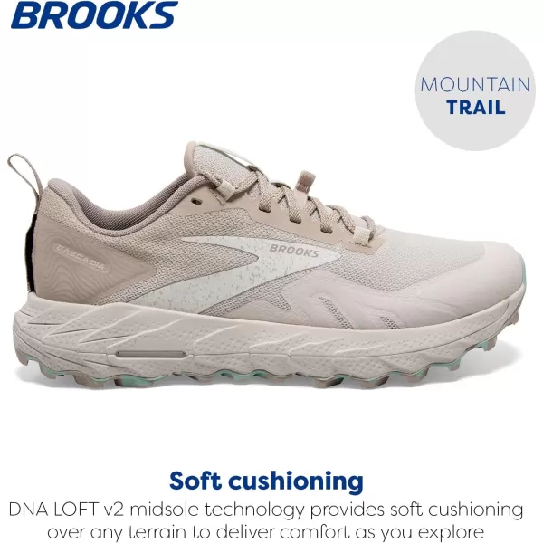 Brooks Womens Cascadia 17 Trail Running ShoeWhite SandChateau Grey