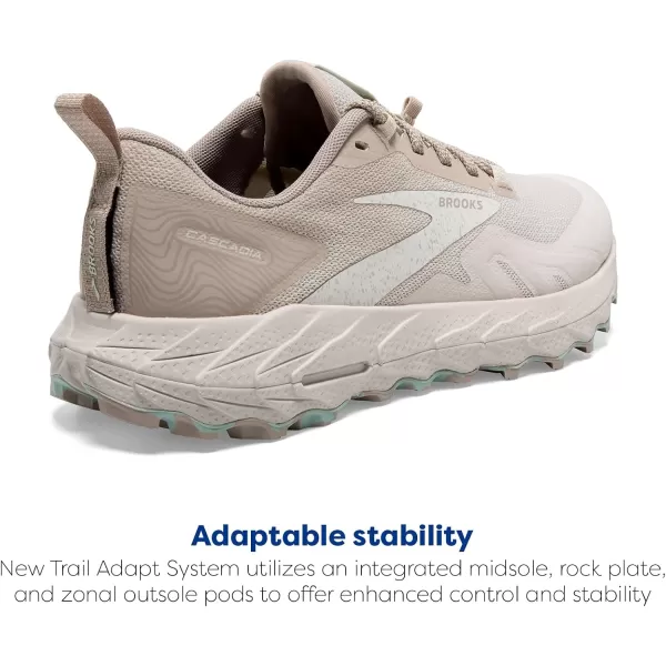 Brooks Womens Cascadia 17 Trail Running ShoeWhite SandChateau Grey