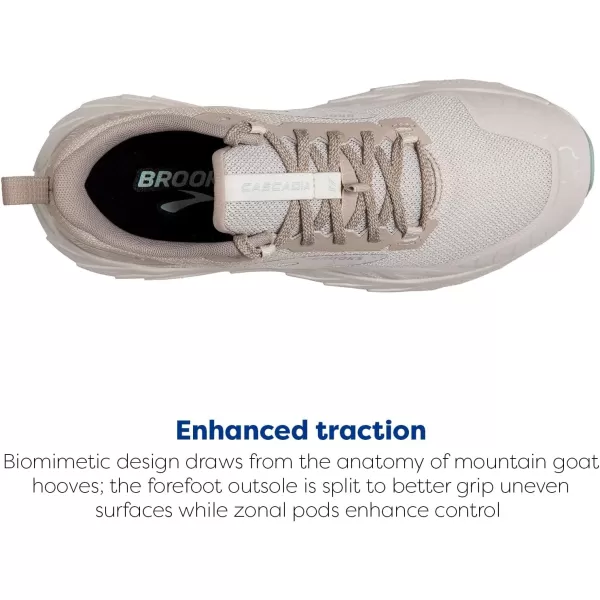 Brooks Womens Cascadia 17 Trail Running ShoeWhite SandChateau Grey