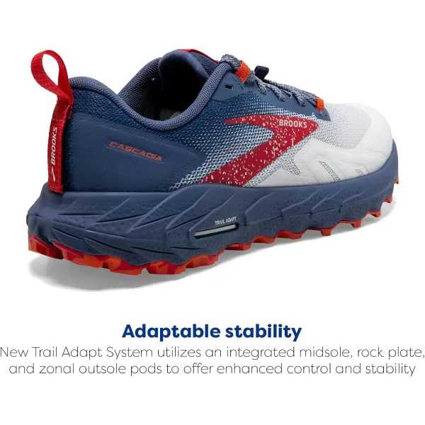 Brooks Womens Cascadia 17 Trail Running ShoeWhiteNavyBittersweet