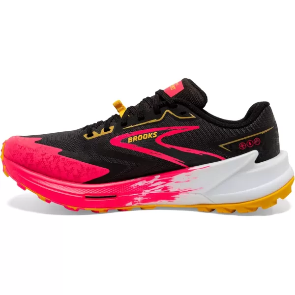 Brooks Womens Catamount 3 Trail Running ShoeBlackDiva PinkLemon Chrome