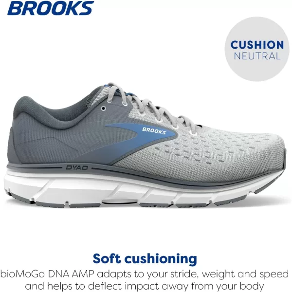 Brooks Womens Dyad 11 Running ShoeGreyWhiteBlue