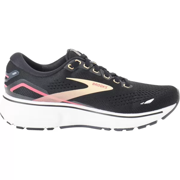 Brooks Womens Ghost 15 Neutral Running ShoeBlack Orange Raspberry