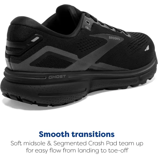 Brooks Womens Ghost 15 Neutral Running ShoeBlackBlackEbony