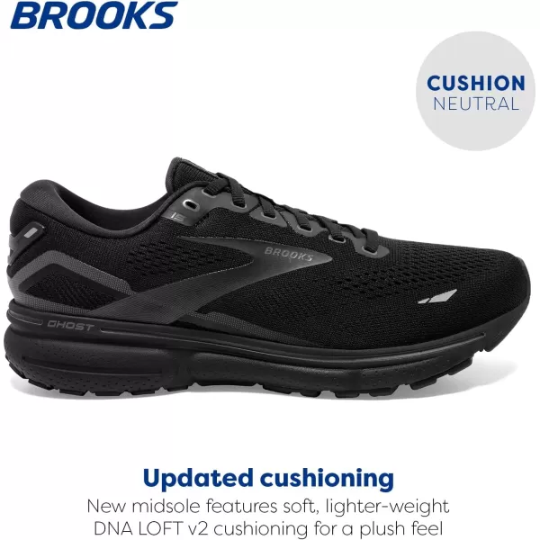 Brooks Womens Ghost 15 Neutral Running ShoeBlackBlackEbony