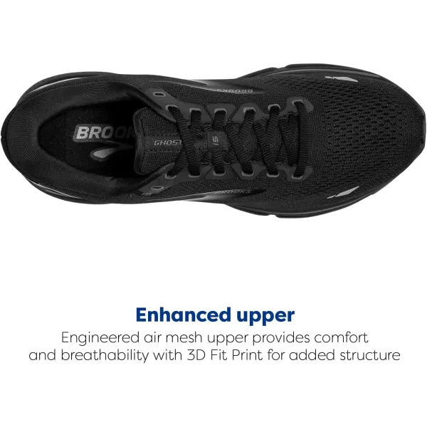 Brooks Womens Ghost 15 Neutral Running ShoeBlackBlackEbony