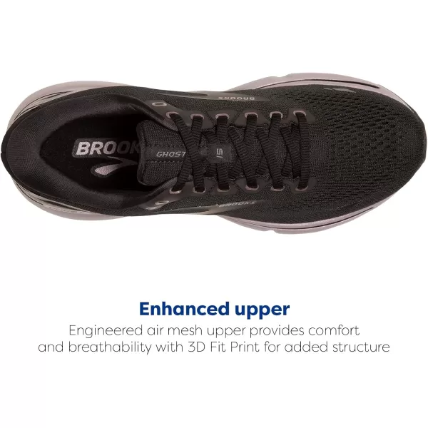 Brooks Womens Ghost 15 Neutral Running ShoeBlackRosegold