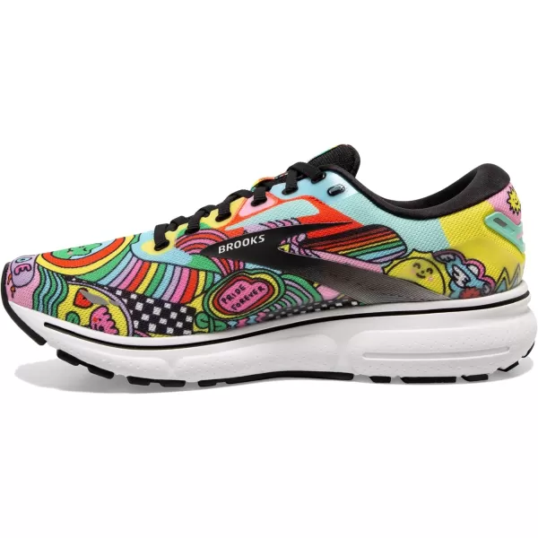 Brooks Womens Ghost 15 Neutral Running ShoeBlackWhiteMulti
