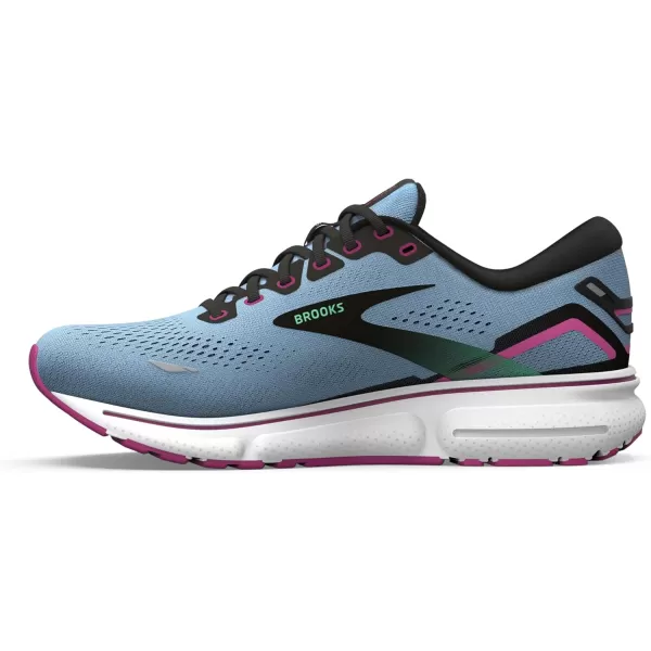 Brooks Womens Ghost 15 Neutral Running ShoeBlue BellBlackPink