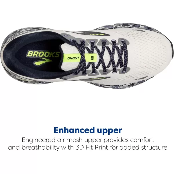 Brooks Womens Ghost 15 Neutral Running ShoeCamo Whisper White