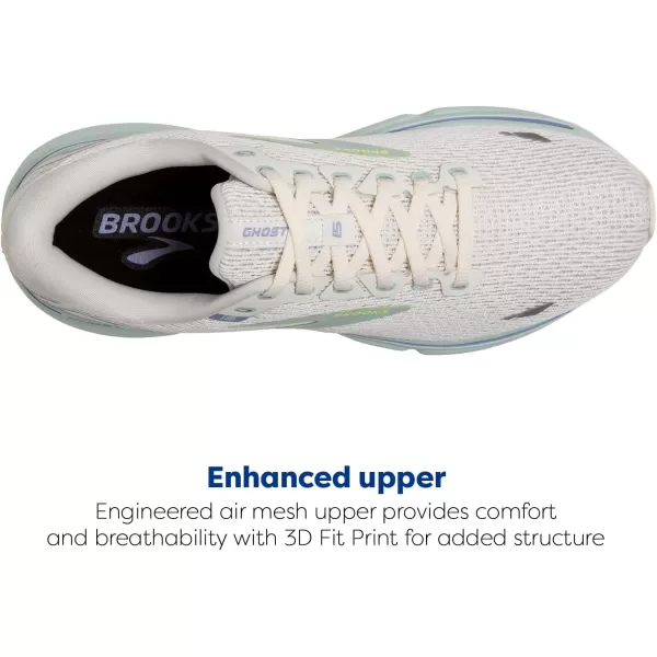 Brooks Womens Ghost 15 Neutral Running ShoeCoconutSkylightNightlife
