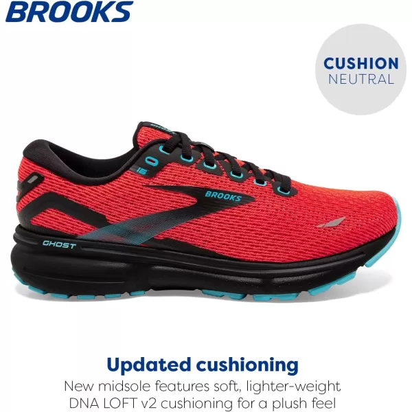 Brooks Womens Ghost 15 Neutral Running ShoeCoralBlackBlue