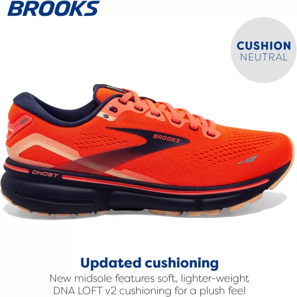 Brooks Womens Ghost 15 Neutral Running ShoeCoralNavyPeach