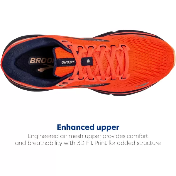 Brooks Womens Ghost 15 Neutral Running ShoeCoralNavyPeach
