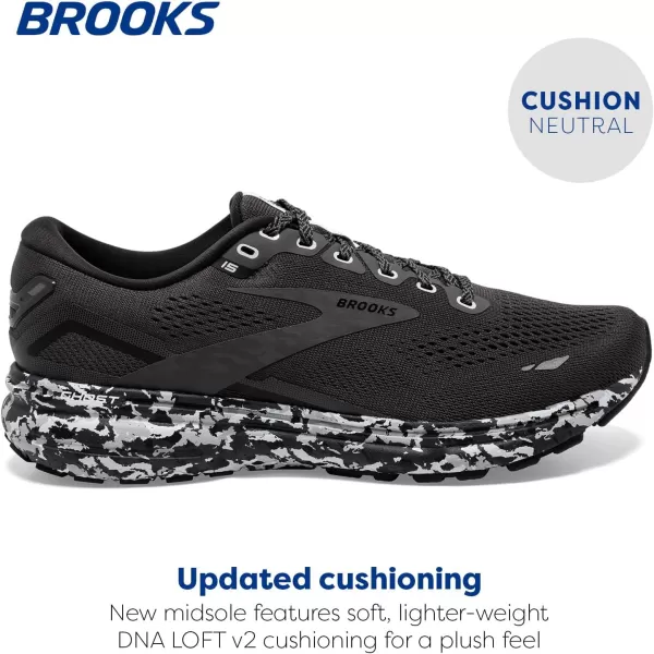 Brooks Womens Ghost 15 Neutral Running ShoeEbonyBlackOyster