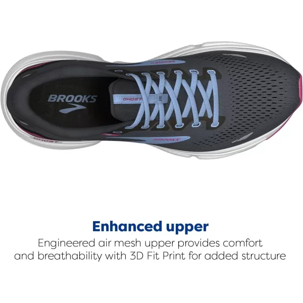 Brooks Womens Ghost 15 Neutral Running ShoeEbonyOpen AirLilac Rose