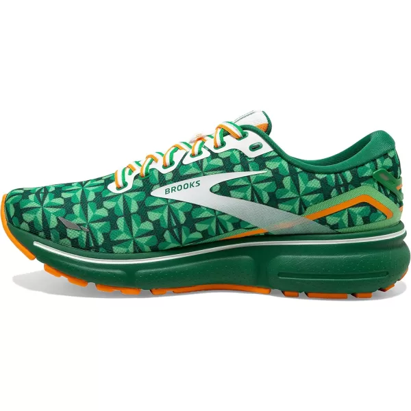 Brooks Womens Ghost 15 Neutral Running ShoeGreenWhiteOrange