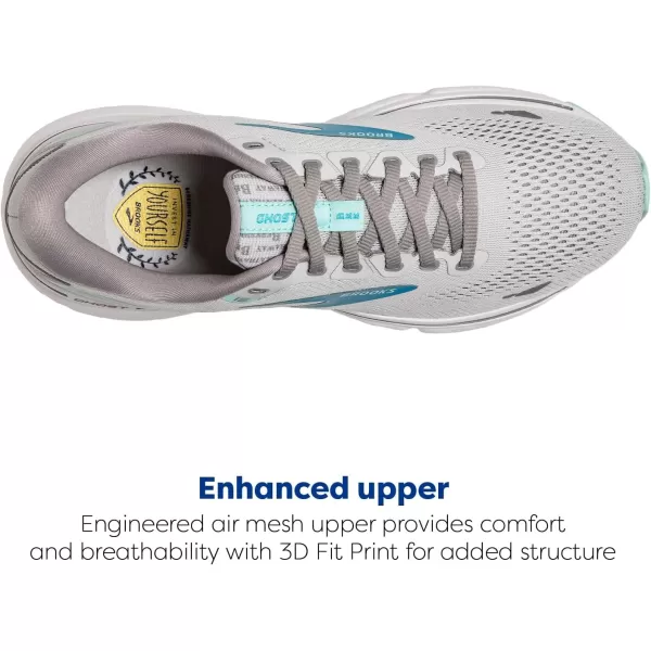 Brooks Womens Ghost 15 Neutral Running ShoeGreyBlackened PearlBlue