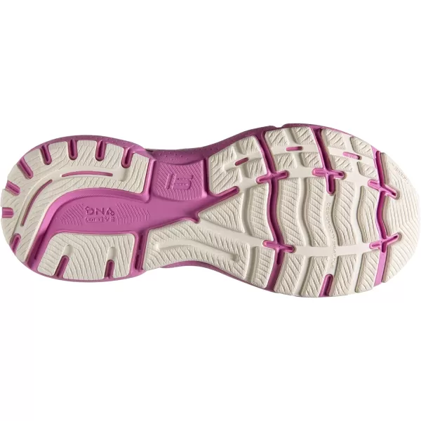 Brooks Womens Ghost 15 Neutral Running ShoeGreyCoconutFuchsia