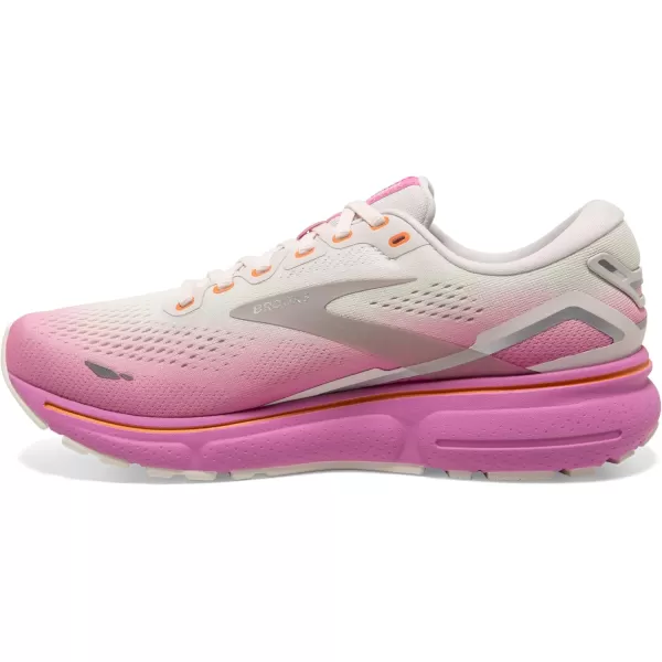 Brooks Womens Ghost 15 Neutral Running ShoeGreyCoconutFuchsia