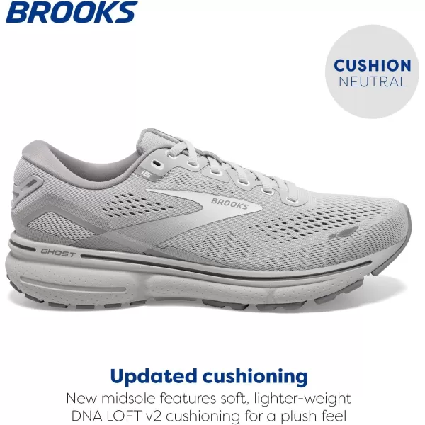 Brooks Womens Ghost 15 Neutral Running ShoeOysterAlloyWhite