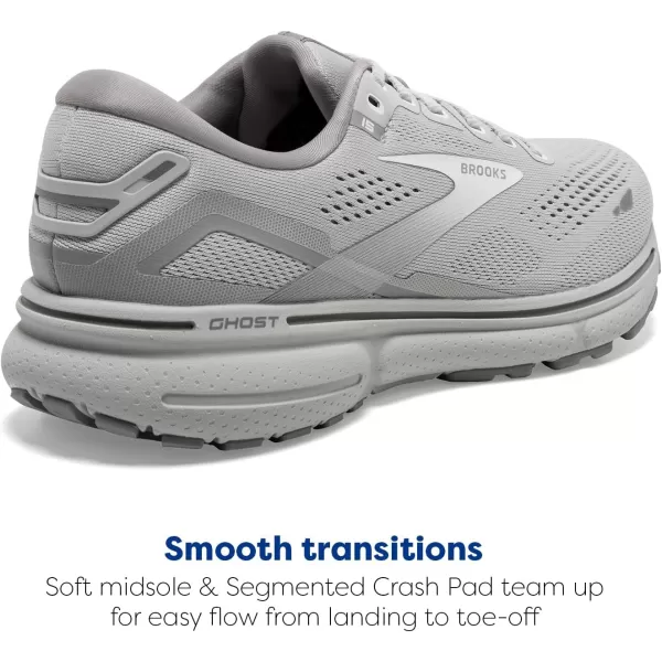 Brooks Womens Ghost 15 Neutral Running ShoeOysterAlloyWhite