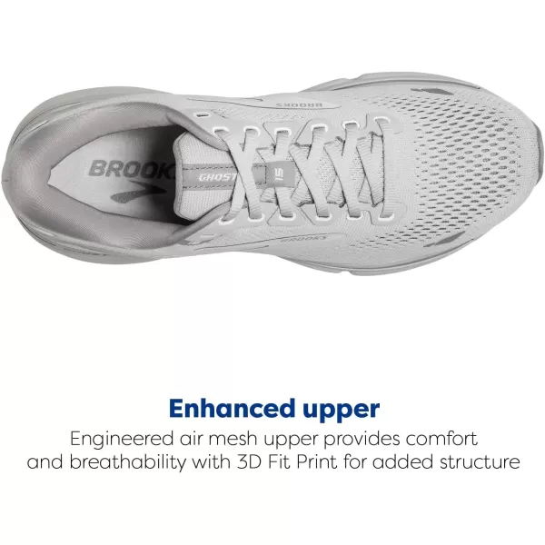Brooks Womens Ghost 15 Neutral Running ShoeOysterAlloyWhite