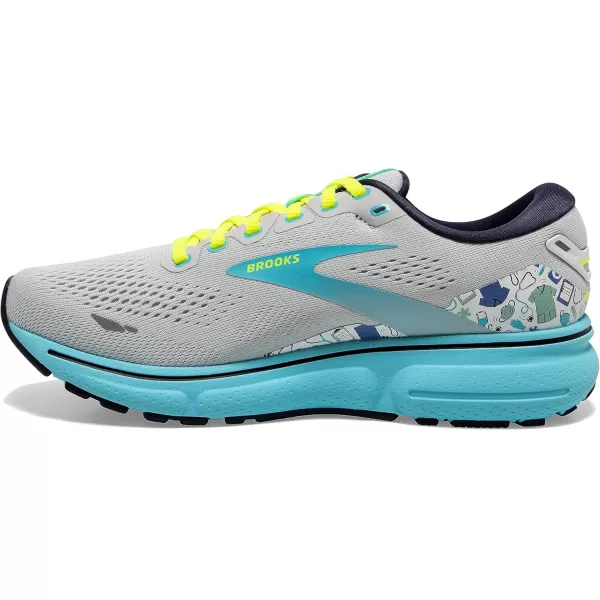 Brooks Womens Ghost 15 Neutral Running ShoeOysterBluefishWhite