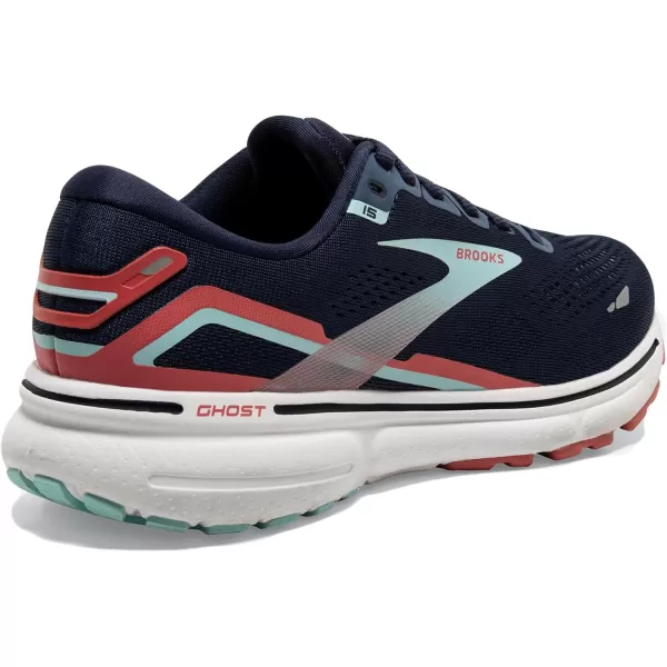 Brooks Womens Ghost 15 Neutral Running ShoePeacoat Canal Blue Rose