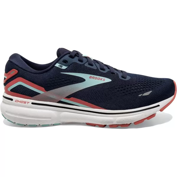 Brooks Womens Ghost 15 Neutral Running ShoePeacoat Canal Blue Rose
