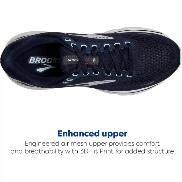 Brooks Womens Ghost 15 Neutral Running ShoePeacoatPearlSalt Air