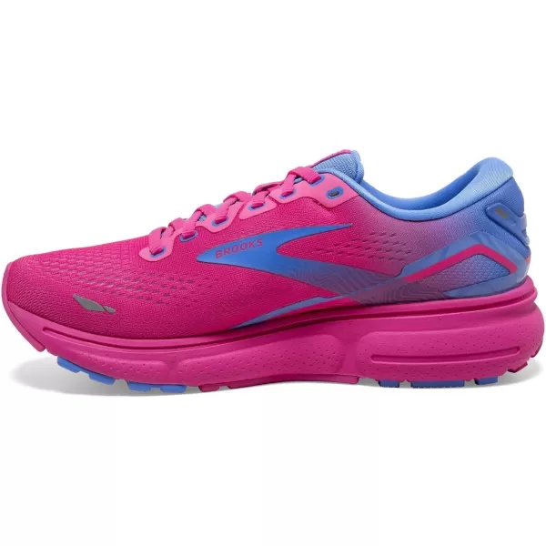 Brooks Womens Ghost 15 Neutral Running ShoePink GloBlueFuchsia