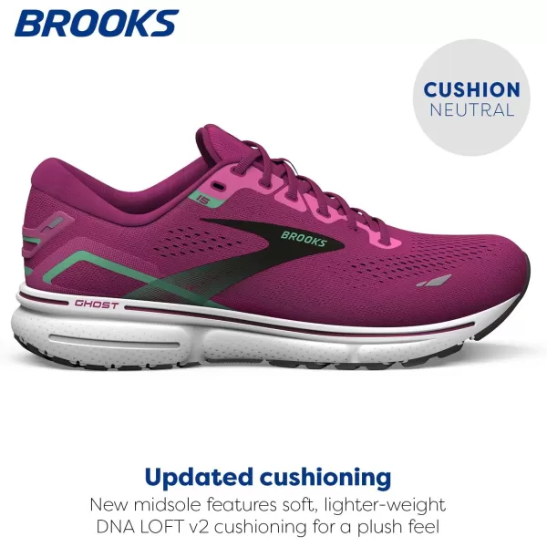 Brooks Womens Ghost 15 Neutral Running ShoePinkFestival FuchsiaBlack