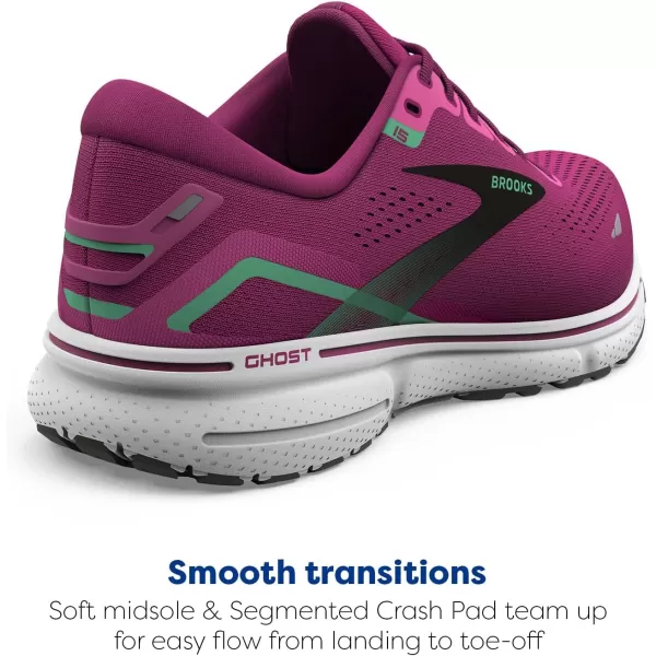 Brooks Womens Ghost 15 Neutral Running ShoePinkFestival FuchsiaBlack