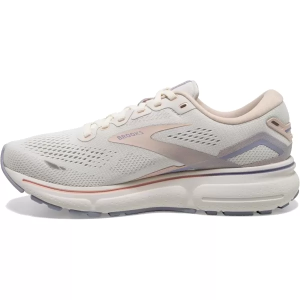 Brooks Womens Ghost 15 Neutral Running ShoeSnow WhiteBlushCosmic Sky