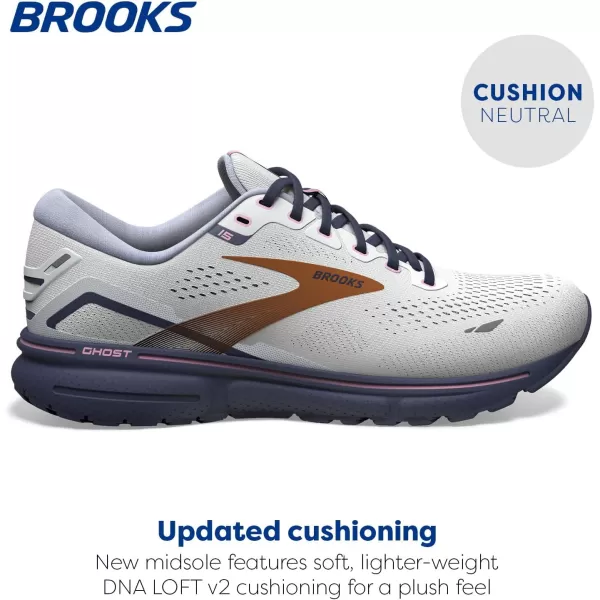 Brooks Womens Ghost 15 Neutral Running ShoeSpa BlueNeo PinkCopper