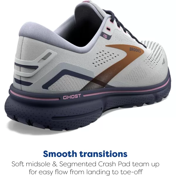 Brooks Womens Ghost 15 Neutral Running ShoeSpa BlueNeo PinkCopper