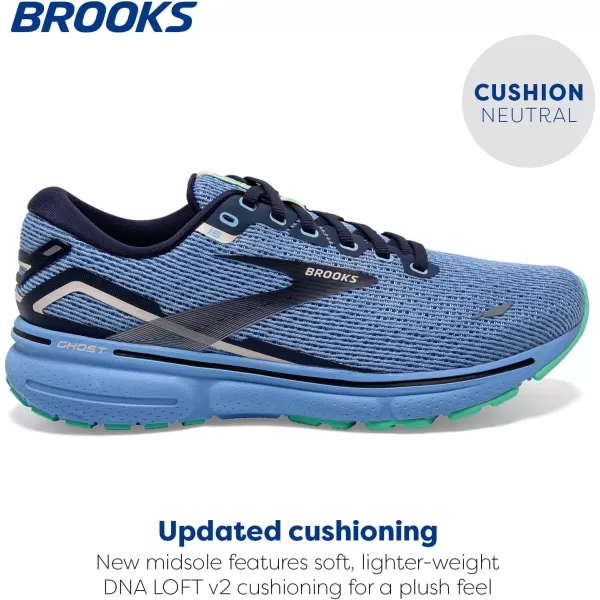 Brooks Womens Ghost 15 Neutral Running ShoeVista BluePeacoatLinen